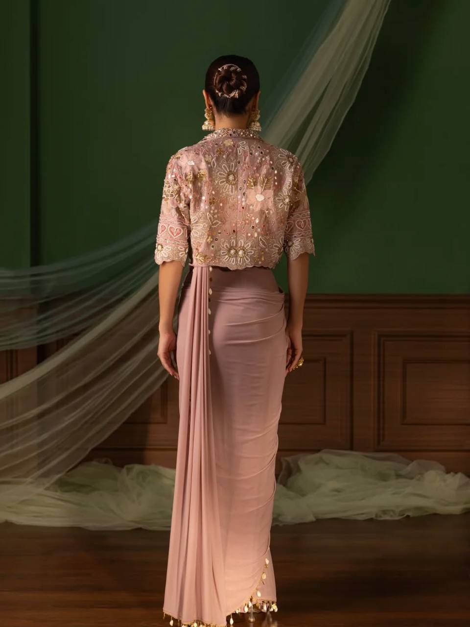 Premium Ready-to-Wear Saree with Jacket Set