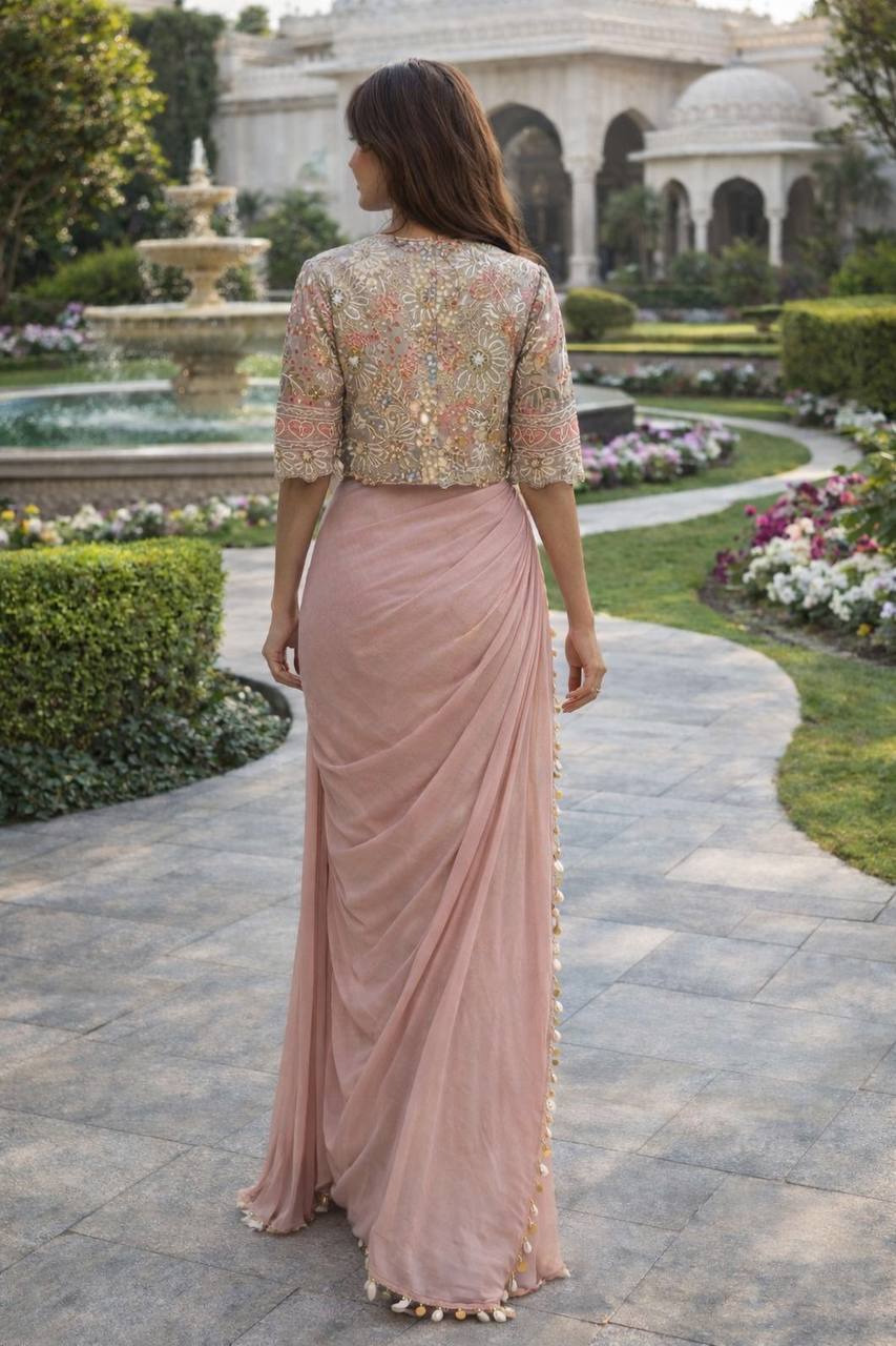 Premium Ready-to-Wear Saree with Jacket Set
