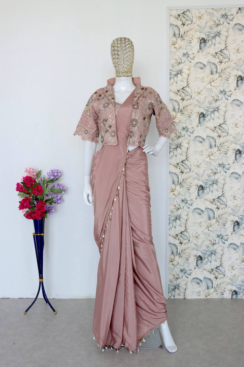 Premium Ready-to-Wear Saree with Jacket Set