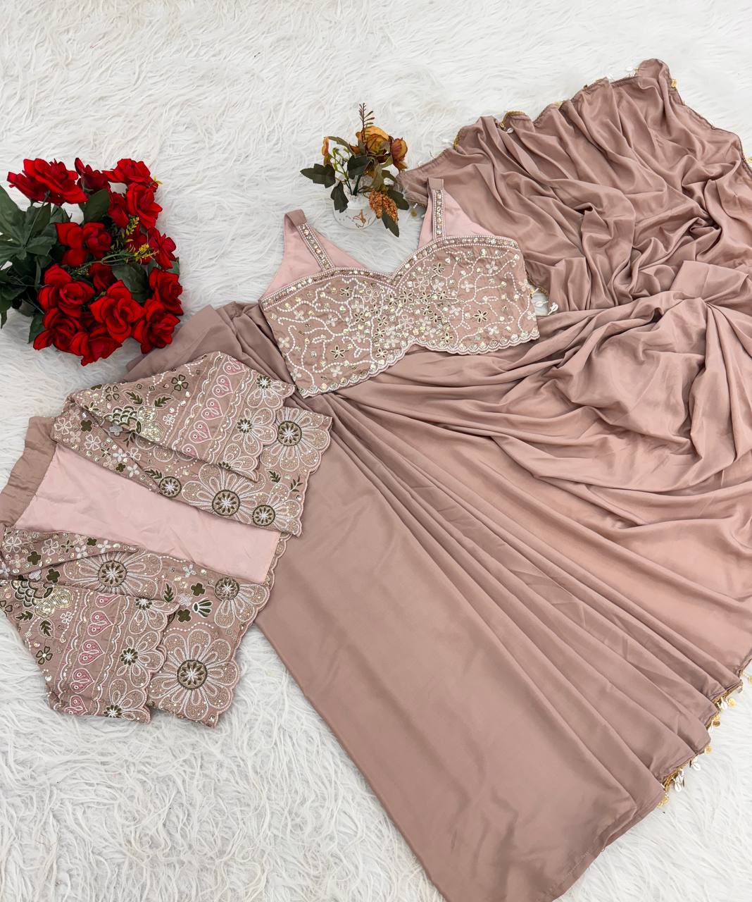 Premium Ready-to-Wear Saree with Jacket Set