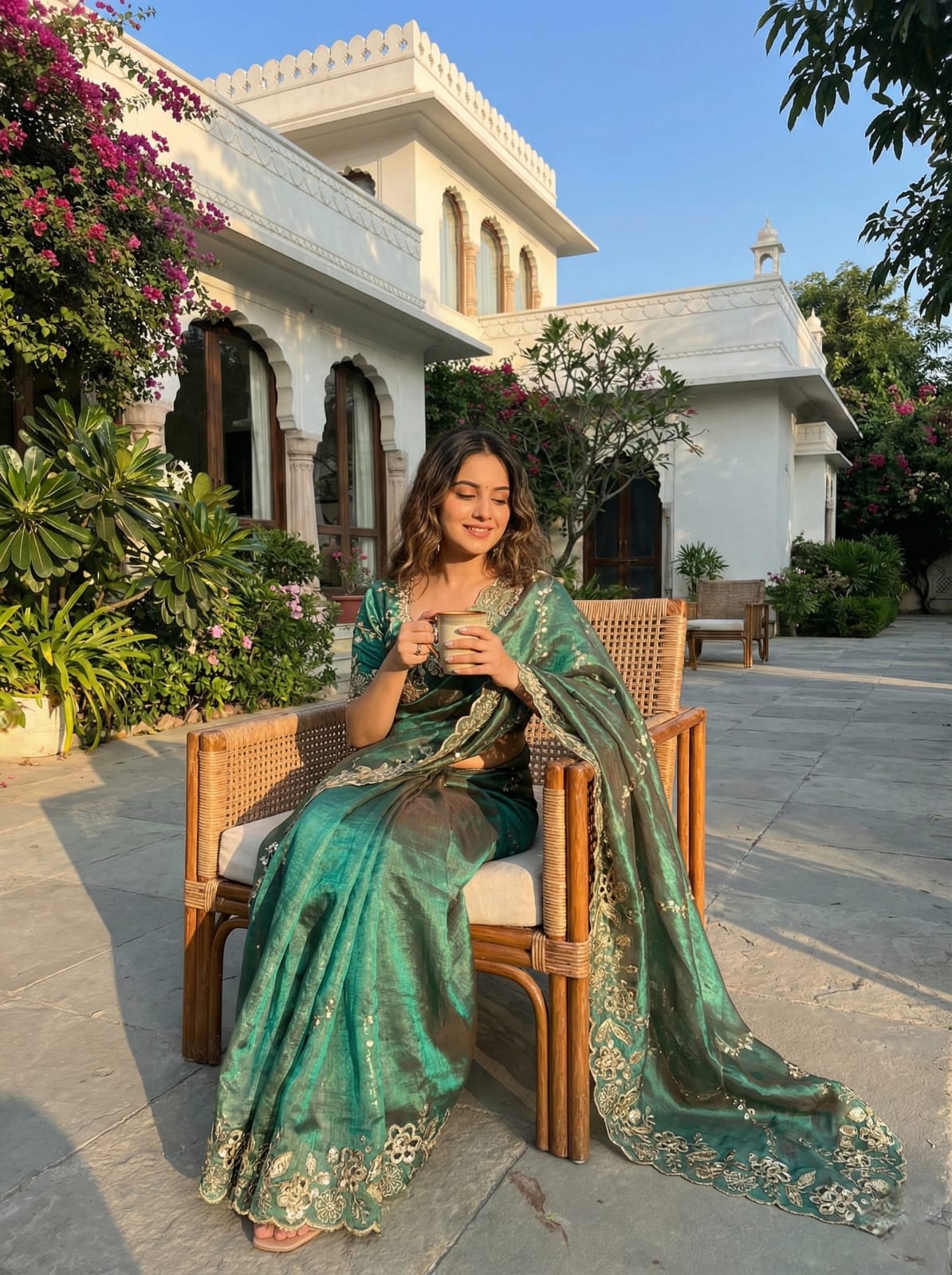 Fresh New Arrival – Elegant Embroidered Chiffon Saree