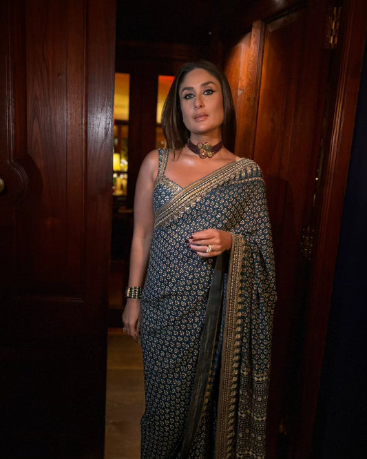 Designer Fox Georgette Saree with Mirror Work