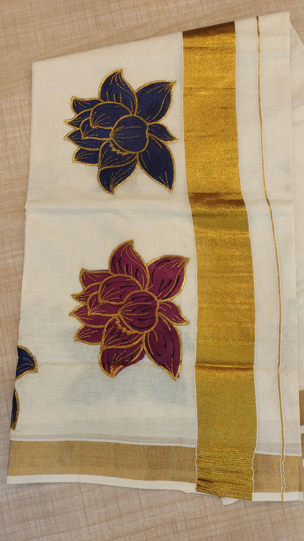 Floral Embroidery Tissue Saree