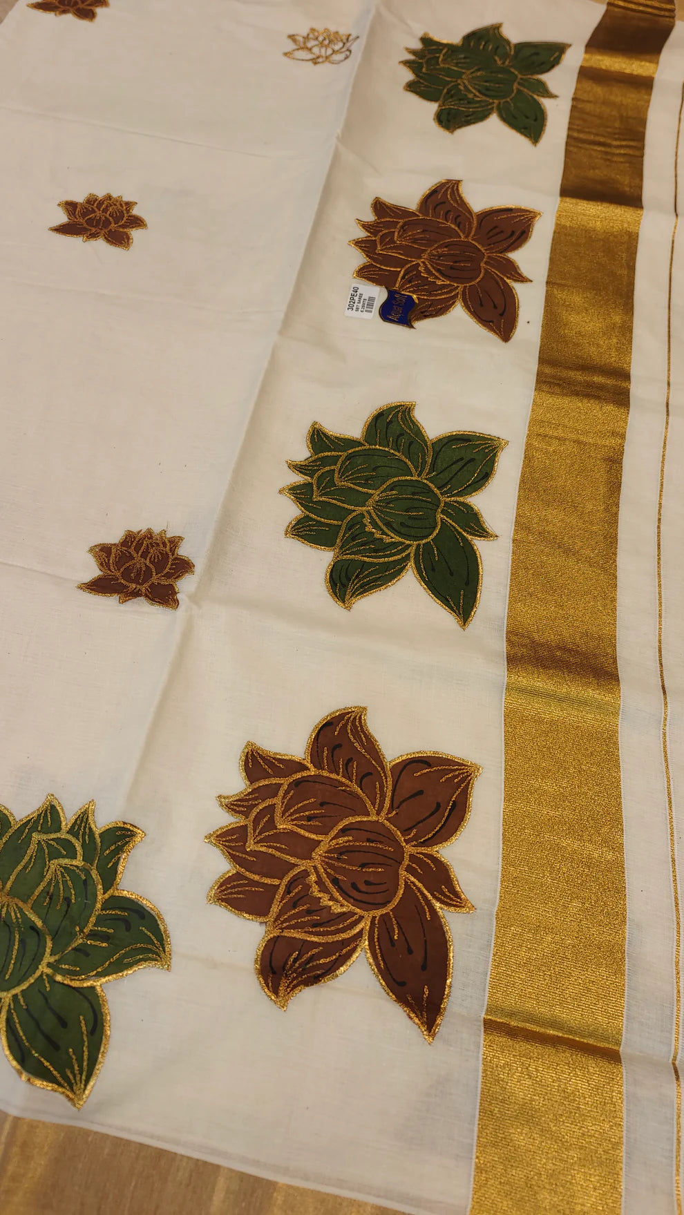 Floral Embroidery Tissue Saree