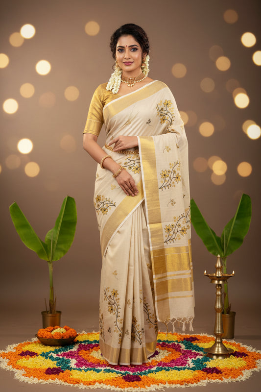 Daffodils Tissue Saree