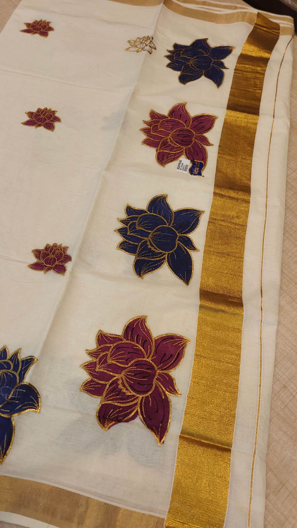 Floral Embroidery Tissue Saree