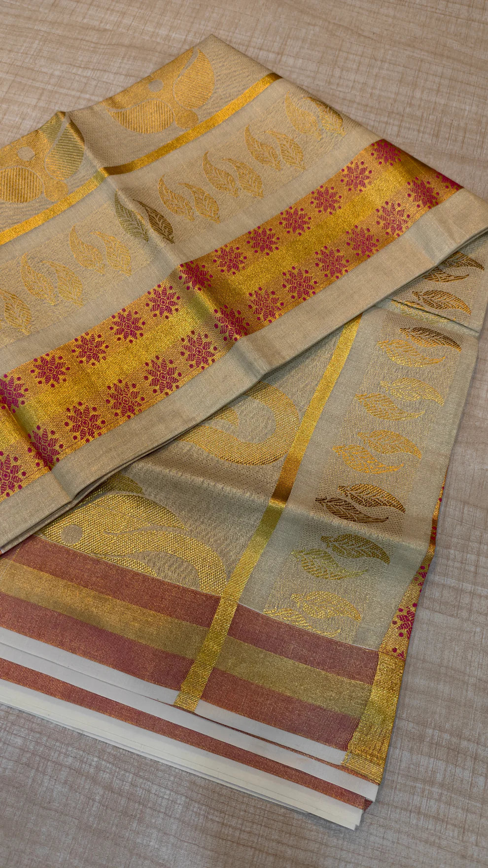 Floral Motif Tissue Saree