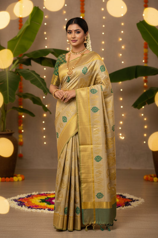 Floral Motif Tissue Saree